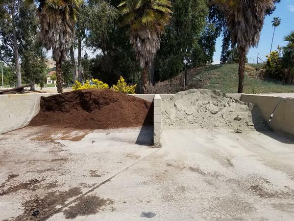Soil mixing area brown and white sand